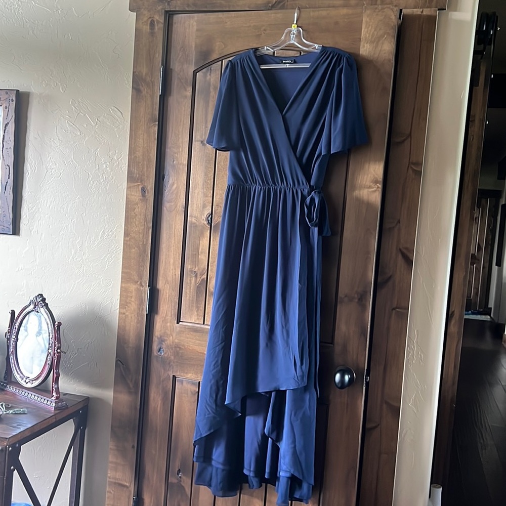 Navy blue high low dress -new with tags